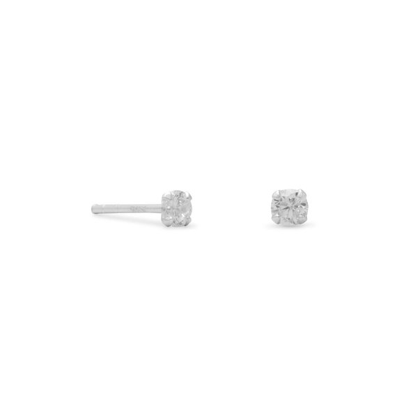 3mm CZ Stud Earrings - Picture 1 of 1